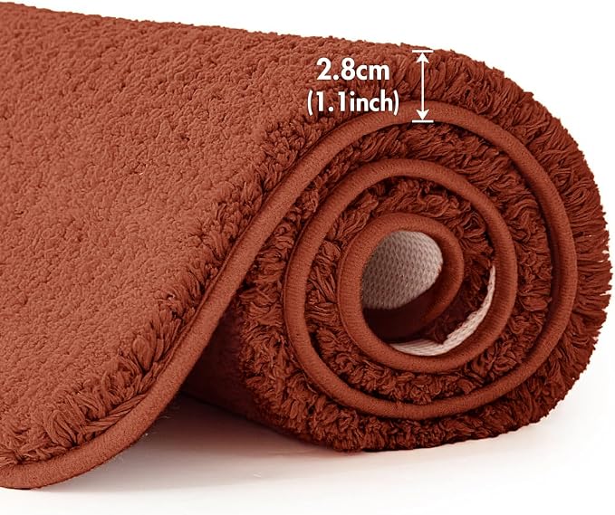 MIULEE Fall Rust Bathroom Runner Rugs Soft Microfiber Bath Mat 24x60 Inch | Absorbent, Non Slip, Quick Dry, Fluffy Bath Rugs for Bathroom Floor Tub Showers, Machine Washable