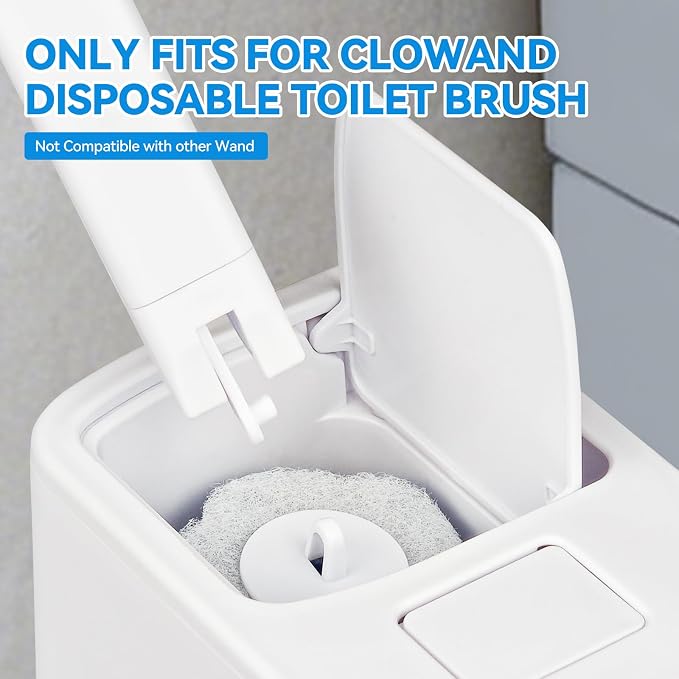 Disposable Toilet Brush System & 48 Scrubbing Refills with Cleaner - All-in-One Toilet Wand Starter Kit, Wall-Mounted Holder, Essential Toilet Cleaning Supplies for Bathroom Deep Clean & Hygiene