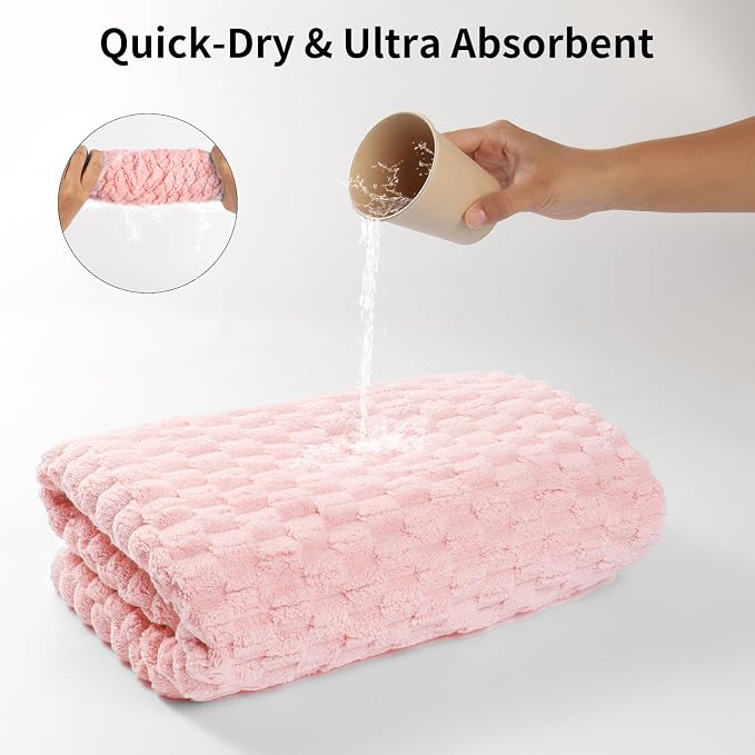 Bath Towel Large,55 x 27 Inches,Ultra Soft and Breathable Bathroom Towel, Lint-Free, Quick Dry,Skin-Friendly and Lightweight,Perfect for Bathroom, Shower, Gym and Beach (4, Pink)