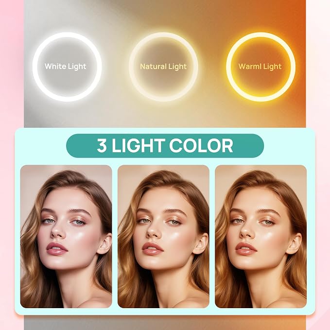 Wall Mounted Lighted Makeup Mirror: Double Sided 1X/30X Magnifying Mirror | 3000mAh Rechargeable Makeup Mirror with Light for Bathroom, 3 Color Lighting, Touch Screen Dimming, Extended Arm 360 Rotation