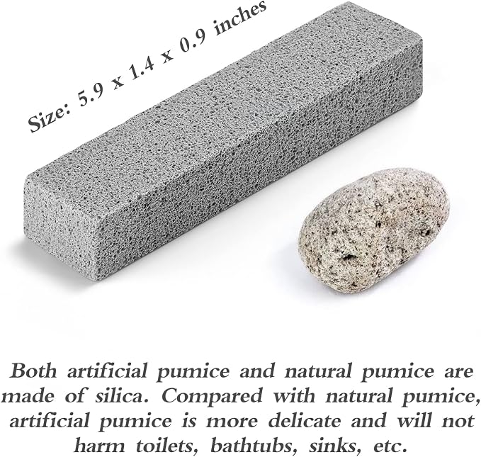 6 Pack Pumice Stone for Toilet Cleaning, Hard Water Rings & Stains | Bowl Stick,Powerfully Cleans Hard Water Rings, Calcium Buildup & Stains, Suitable for Cleaning Toilet, Bathtubs