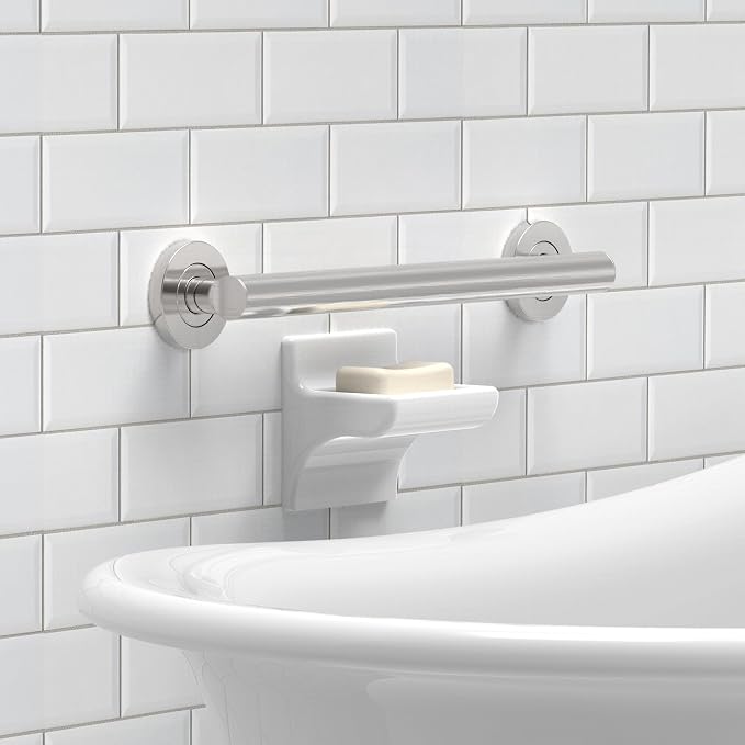ADA Compliant Grab Bar, 500lbs Weight Support for Bath Safety (16 inch, Brushed Nickel)