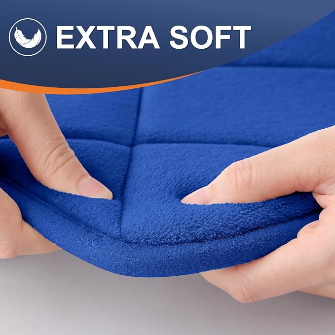 OLANLY Memory Foam Bath Mat 44x24, Ultra Soft and Absorbent Bathroom Rugs | Royal Blue, Quick Dry, Machine Washable Shower Bath Rugs, Comfortable Bath Carpet for Bathroom Floor, Tub and Shower