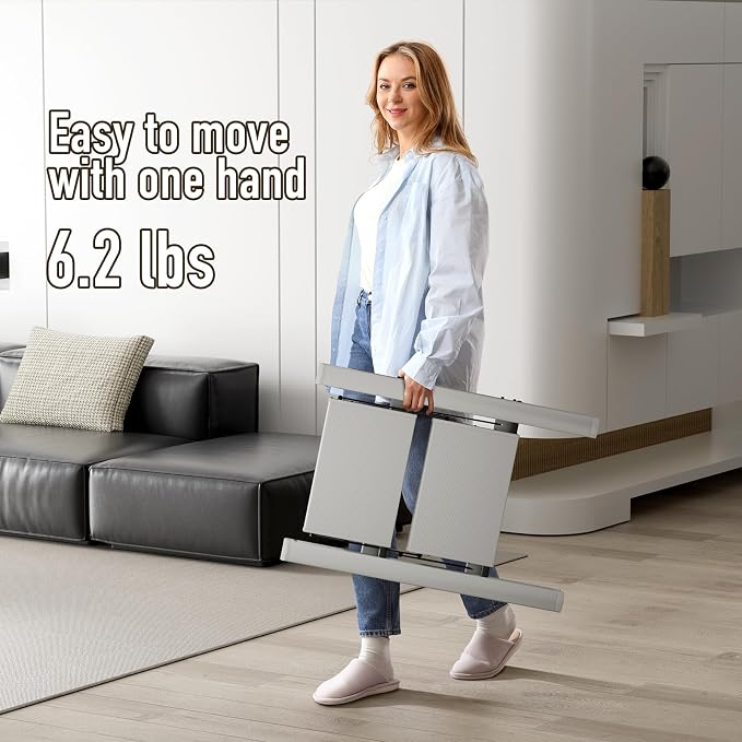 Mayi Plus 2 Step Stool Foldable, Aluminum, Lightweight Step Ladder | Extra-wide anti-slip folding steps with 330 lbs, for home,kitchen,office,outdoor,Grey