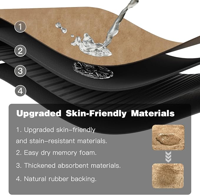 TYUU Toilet Rug, Thin Toilet Rugs U Shaped Washable Non Slip Absorbent Quick Dry Low Pile Toilet Mat, 20"x24" U Shape Camel