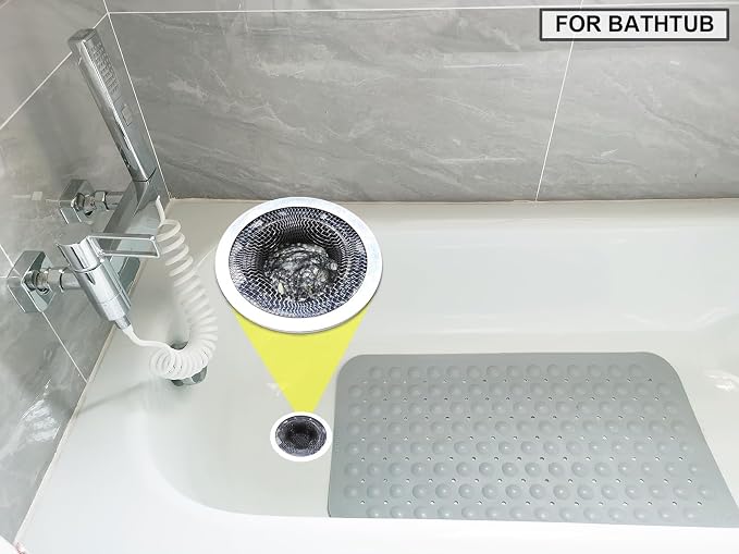 Seatery 2.75" Top / 1.0" Basket Bathtub Drain Strainers, Bathroom Sink Strainers, Shower Drain Hair Catcher, Drain Strainer for Laundry, Mop Pool, Utility, Slop, RV Sink, Stainless Steel, Pack-6