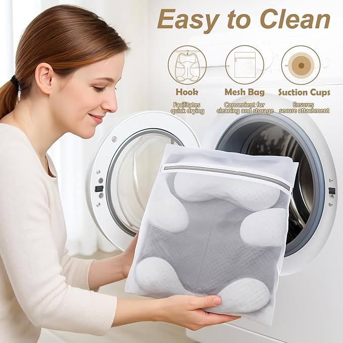 Bath Pillow for Tub Ergonomic Bear Shape Design Bath Pillow for Head and Neck Support SPA Gift Bathtub Pillow 4D Air-Mesh with 8 Suction Cups Washable Gray