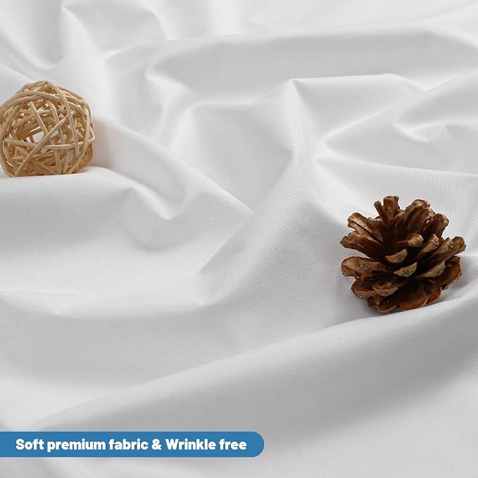 1 Pack Water-Repellent Fabric Shower Curtain Liner, 72x80 White | 100% polyester, 3 Magnets, Rustproof Grommets & Weighted Hem, quick-dry, machine washable, hotel quality for bathroom
