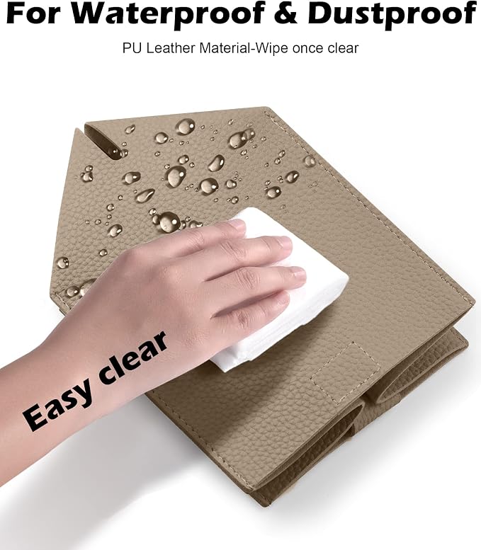 Tissue Box Cover for PU Leather, Modern Simple Solid Color Holder Square Tissue Bag, Ideal for Bathrooms,Office,Car,Outdoor Tent,Dining Table,5"X5"X5", Single Cocoa Brown