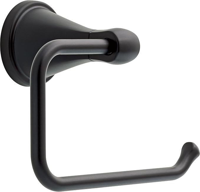 Delta Faucet Becker (1-Pack) Toilet Paper Holder, Matte Black, Wall Mounted Euro Hook Design BCK50-MB