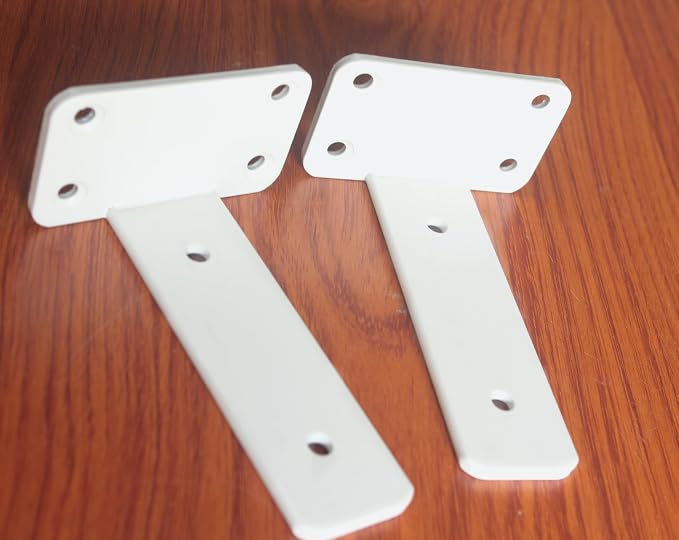 6 Pack - 6 inch White Hidden L Shelf Bracket (1/5 Inch Thicked) Iron Floating Shelf Brackets Rustic Industrial Metal Brackets for Shelf Support