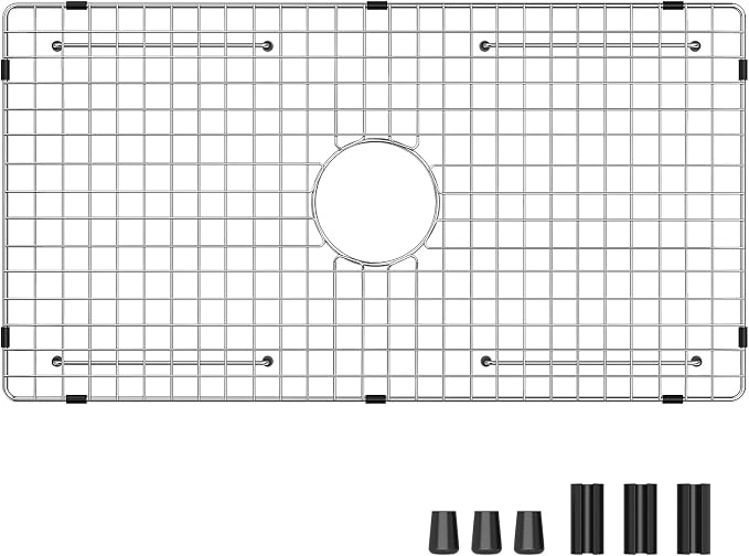 Sink Bottom Grid 29-1/2" X 15-9/16", Centered Drain with Corner Radius 3/8", Sink Protector