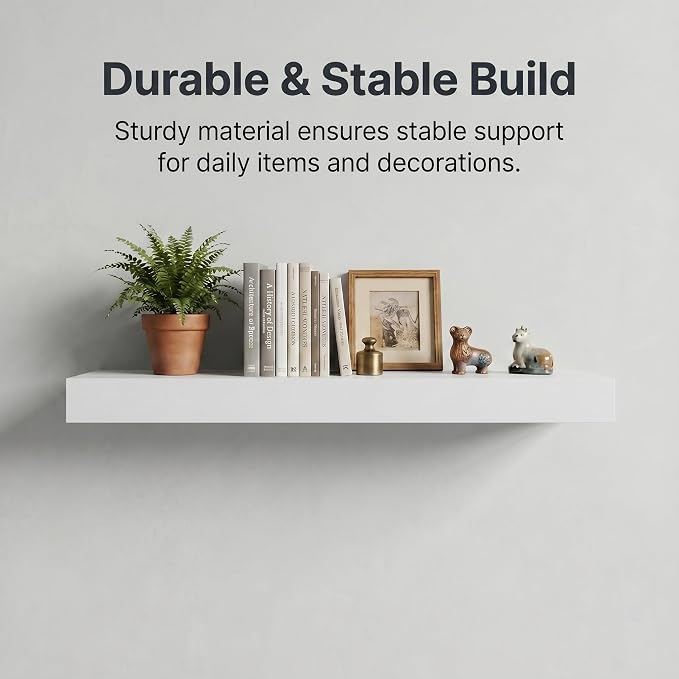 Floating Hidden Shelves for Wall with Concealed Storage Drawer, Hidden Shelf Night Stand with Secret Compartment, for Home Office Living Room, White