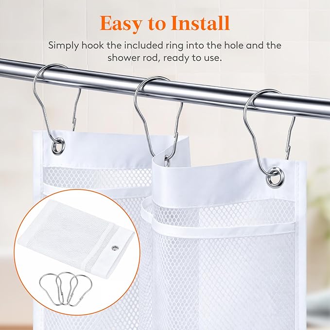 Lifewit Mesh Shower Caddy, 5 Pockets Hanging Bathroom Organizer, 1 Pack | 12" x 20", Attached 3 Hooks, Quick-Dry, Portable, Cruise Essentials, Idea for Toiletry, RVing, Travel, Camping