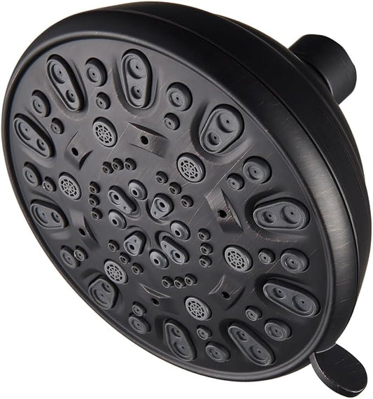 High Pressure Shower Head VMASSTONE 4.7" Rain Fixed Showerhead 7-Spray Setting with Adjustable Brass Swivel Ball Joint - Excellent Replacement for Your Bath Shower Head (FM-001 Oil Rubbed Bronze)
