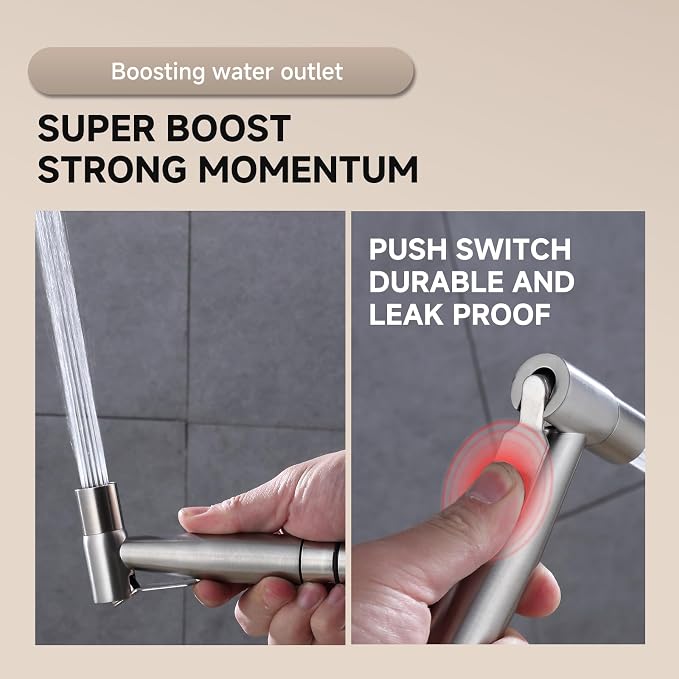 Handheld Bidet Sprayer for Toilet & Bathroom, Adjustable Water Pressure Spray Gun with 304 Stainless Steel Hose, Bidet Faucet for Postpartum Care, Elderly, Muslim Shower, Easy to Install