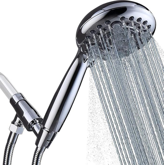 G-Promise High Pressure 6 Mode Hand Held Shower Head with Extra Long Hose | High Pressure, 6 Spray Mode, Easy Install, Adjustable Angle, Extra Long Hose, Modern Upgrade