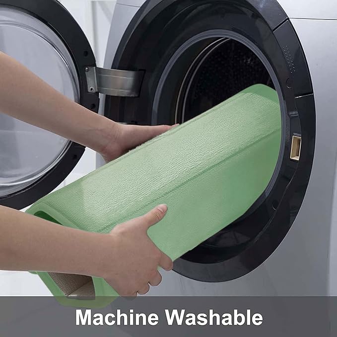 Buganda Memory Foam U-Shaped Toilet Rugs 24 x 20, Absorbent Bathroom mat | Sage Green, Thick Soft Machine Washable toilet mat for bathroom, Contour Bath Rugs Mat for Toilet Base