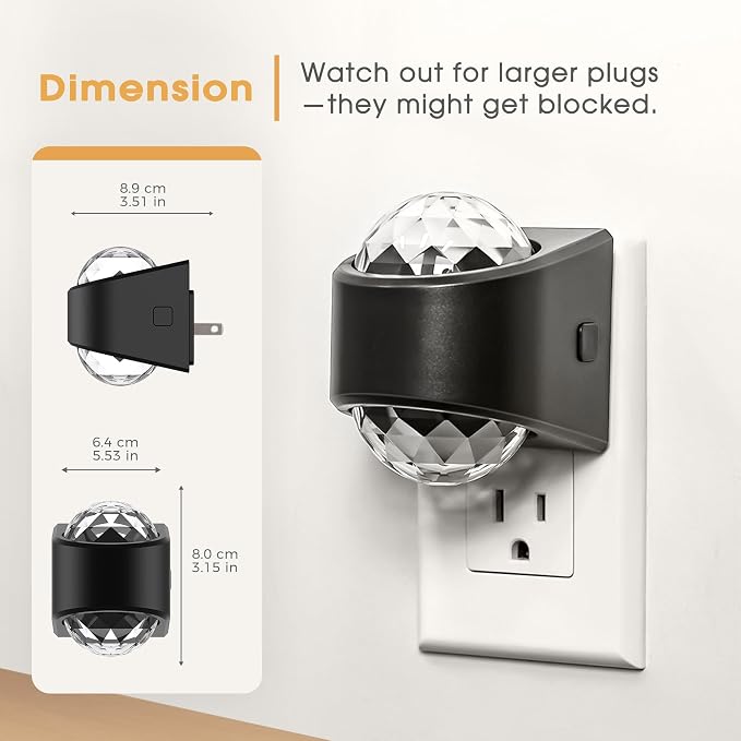 Night Light,Night Lights Plug into Wall,LED Projector Night Light | Soft White, Dimmable Brightness Dusk to Dawn Nightlight for Kids, Nursery, Bedroom, Bathroom, Home Decor, Gaming Room, 2 Pack