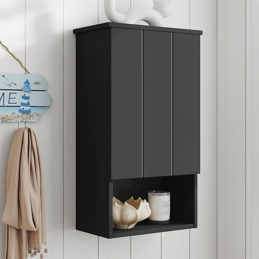 VANIRROR Bathroom Wall Cabinet with Single Door Soft-Close Hinges 15x27inch | Wooden Medicine Cabinet for Small Kitchen, Laundry, Entryway, Durable MDF Construction