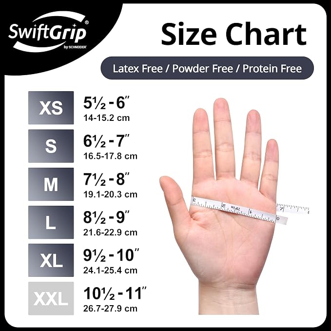 SwiftGrip Disposable Nitrile Exam Gloves, Black Nitrile Gloves Disposable Latex Free for Medical, Cooking & Esthetician