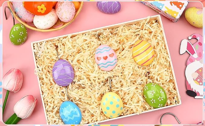 12 Pcs Easter Shower Curtain Hooks Colorful Egg Bathroom Decor | 12 resin and metal Easter egg shower curtain hooks, fit rods up to 1.2 inches,reusable, easy install for spring party decor