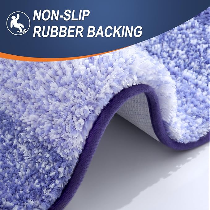 OLANLY Bathroom Runner Rug 44x24, Extra Soft Absorbent Microfiber Bath Rugs | Blue-Violet, Non-Slip Quick-Drying Rubber Backing, Washable Long Bath Mat for Floor, Tub and Shower, Home Decor