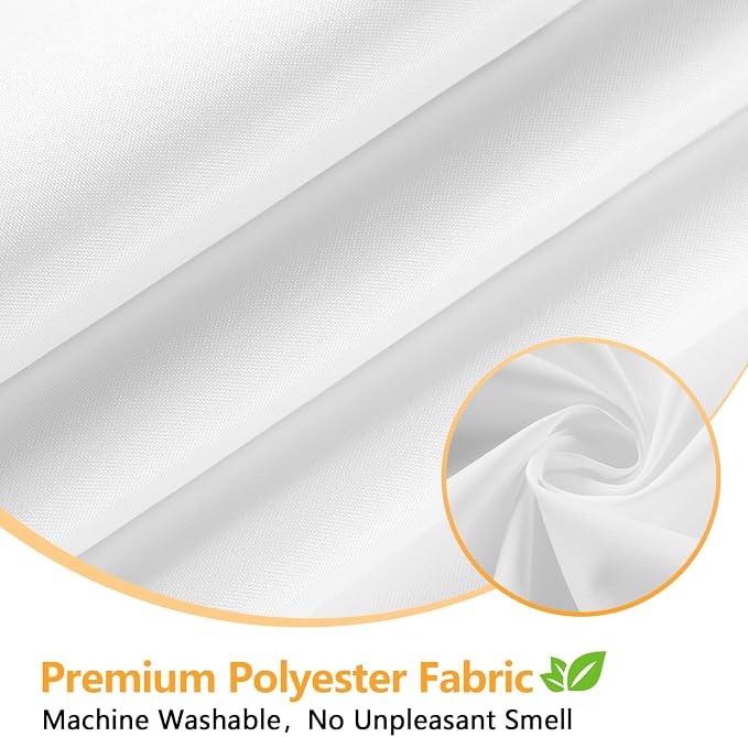 Seenus Waterproof Fabric Long Shower Curtain Liner 80 inch Length, Washable Cloth Shower Liner with 3 Large Magnets, 72'' x 80'' Solid White Lightweight Bathroom Shower Curtain Extra Long