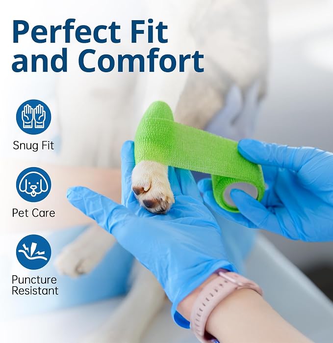 SwiftGrip Disposable Nitrile Exam Gloves, Blue, Latex Free, Medical Gloves for Cleaning, Food-Safe, Powder Free, Non-Sterile