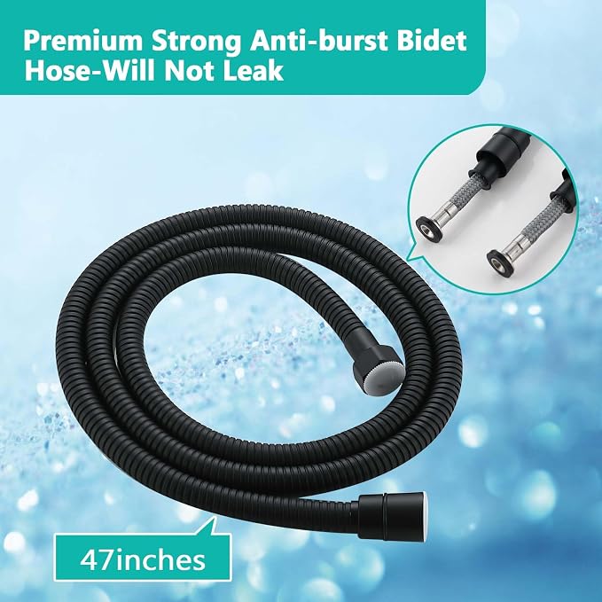 BARROCK Bidet Sprayer for Existing Toilet, Advanced Handheld Ergonomic Jet Spray Set with Precision Water Pressure Control for Muslim Shower/Feminine Hygiene/Pet Cleaning, Matte Black