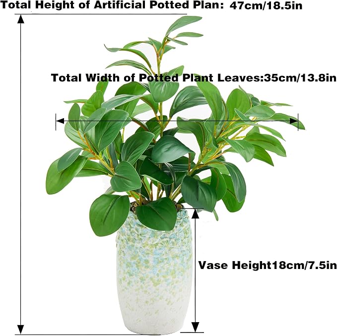 K&Y Realistic Artificial Potted Plants Olive Wild Fern Berry Decor Low Maintenance Faux Greenery Indoor Fake Plants for Home Office Bathroom Kitchen Desk Shelf (Green Flower vase Potted Plant)