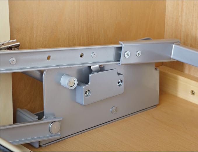 Rev-A-Shelf 24" Pull Down Heavy Duty Shelf Organizer for Tall Kitchen/ Bathroom Cabinets, Dual Tier Wall Mounted Pantry Storage, Chrome, 5PD-24CRN | Dual Tier Wall Mounted Pantry Storage for Tall Kitchen/Bathroom Cabinets, 5PD-24CRN