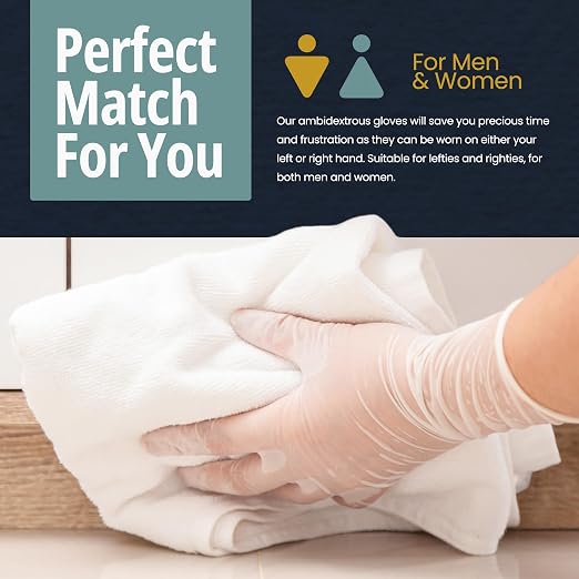 MED PRIDE Vinyl Exam Medical Gloves,Latex & Powder-Free,X-Large,1000-Count