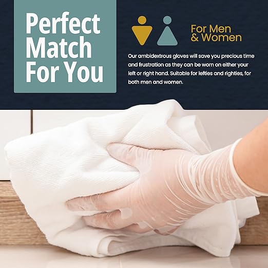 MED PRIDE Vinyl Medical Exam Gloves,Powder & Latex-Free, Medium,1000-Count