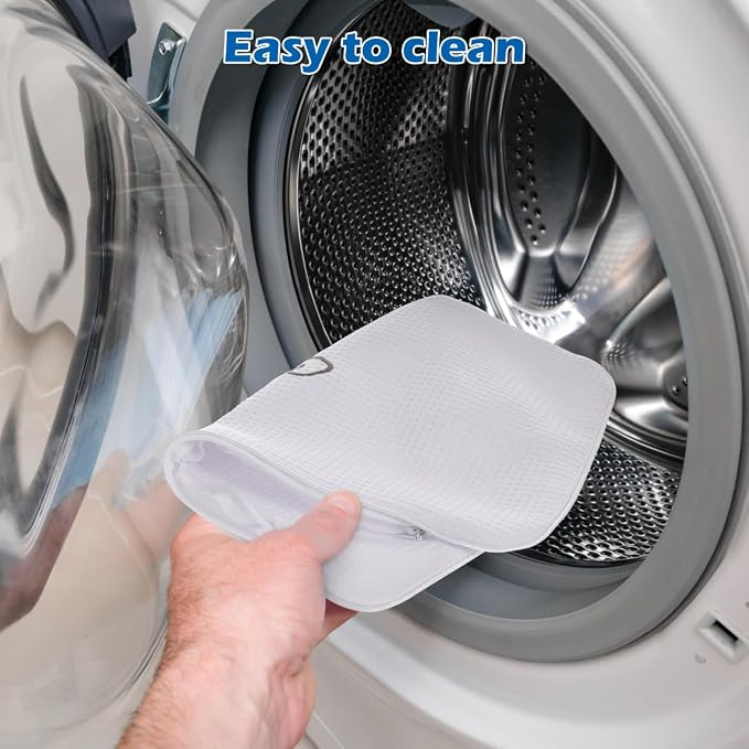 HEALLILY Huafuge Bath Pillow for Tub with PVC Air Bags, Anti-Slip Suction Cups, Breathable Mesh Cover, Head and Neck Support, White, 13.58 X 7.87 Inches