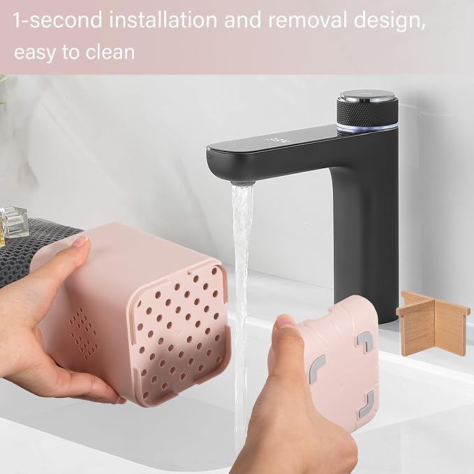 Toothbrush Holders for Bathrooms, Electric Toothbrush Holder, Pink | Toothbrush and Toothpaste Organizer for Bathroom Countertop, 3 Slot Vanity Storage