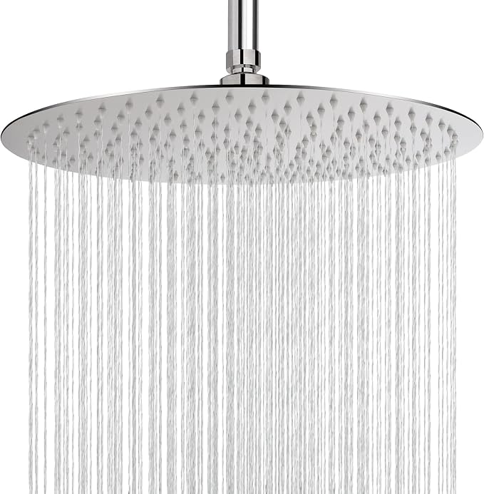 NearMoon Rain Shower Head, Ultra-Thin Design-Pressure Boosting, Awesome Some Experience, High Flow Stainless Steel Rainfall Head (16 Inch, Brushed Nickel)