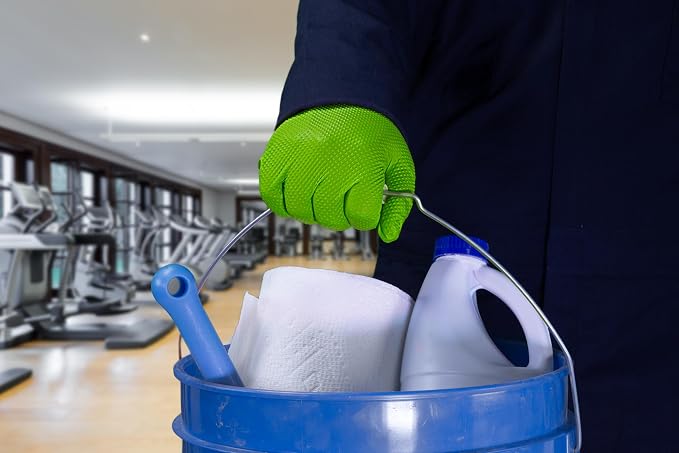 GLOVEWORKS Green Nitrile Gloves 8 Mil Heavy Duty Texture Chemical Resistant | Mechanic and Cleaning Gloves, Suitable for Heavy Duty Industrial Use, Chemical Resistant, HIgh-Visibility Color, Bulk Options