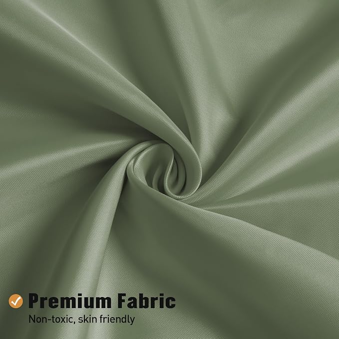 MitoVilla Long Fabric Shower Curtain Liner, Soft & Lightweight Shower Curtain Liner for Hotel, Machine Washable, Waterproof, 72x78 Inch, Sage Green