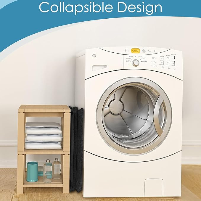 Extra Large Laundry Hamper, Folding 100L Laundry Basket, Black | Dirty Clothes Hamper for Bedroom, Rectangular Sturdy Laundry Basket for College, Dorm, Towels, Toys