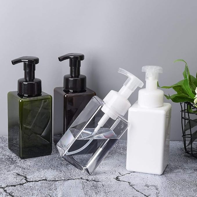 Foaming Soap Dispenser, 22oz Plastic Refillable Pump Bottle, 2 Pack, White | Hand Dispenser for Liquid Soap, Shampoo & Body Wash – Saves Soap with Rich Foam, Reusable, Easy to Refill, BPA-Free