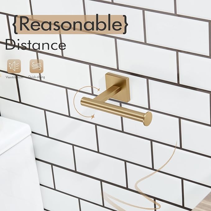 KOKOSIRI Toilet Paper Holder Toilet Roll Holders Hold Mega Rolls Kitchen Bathroom Tissue Paper Dispenser Champagne Bronze Stainless Steel, B2008CPG