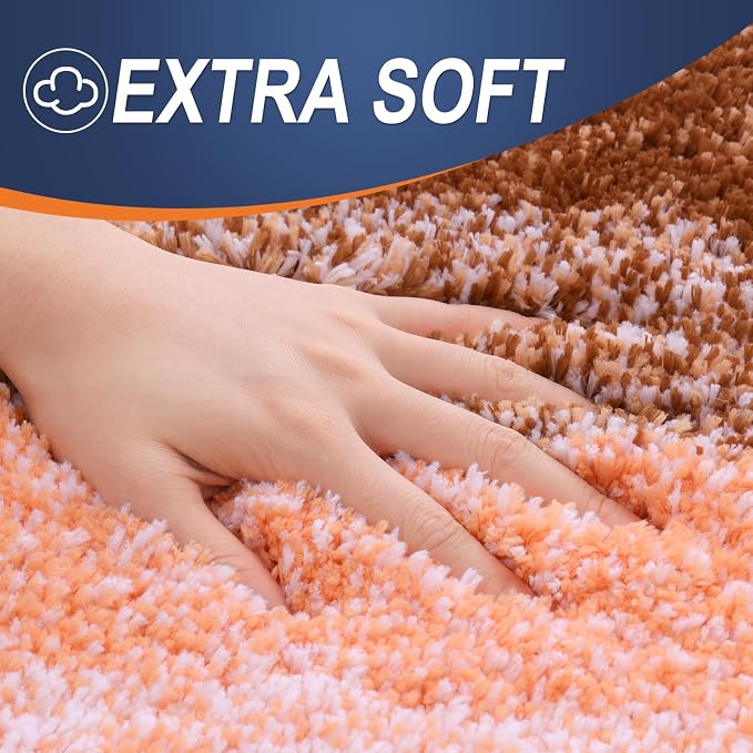 OLANLY Bathroom Rugs Mat 30x20, Extra Soft Absorbent Microfiber Bath Rugs | Orange, Non-Slip Quick-Drying Rubber Backing, Washable Plush Bath Mat for Floor, Tub and Shower, Home Decor Accessories