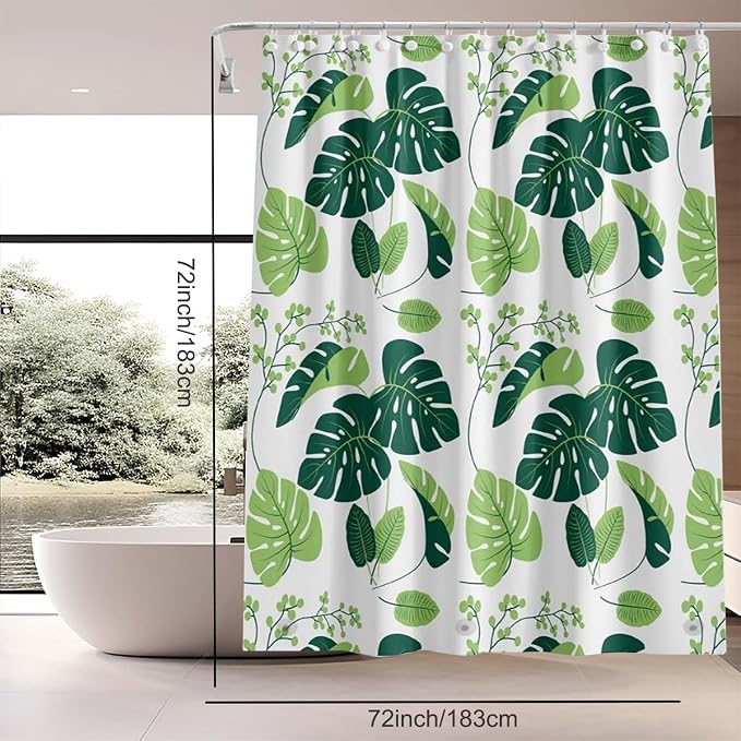 TIKABC Shower Curtain Liner, 4G PEVA Shower Liner, Plastic Waterproof Shower Curtains, 72x72 inch with Grommet Holes 3 Magnetic Weights