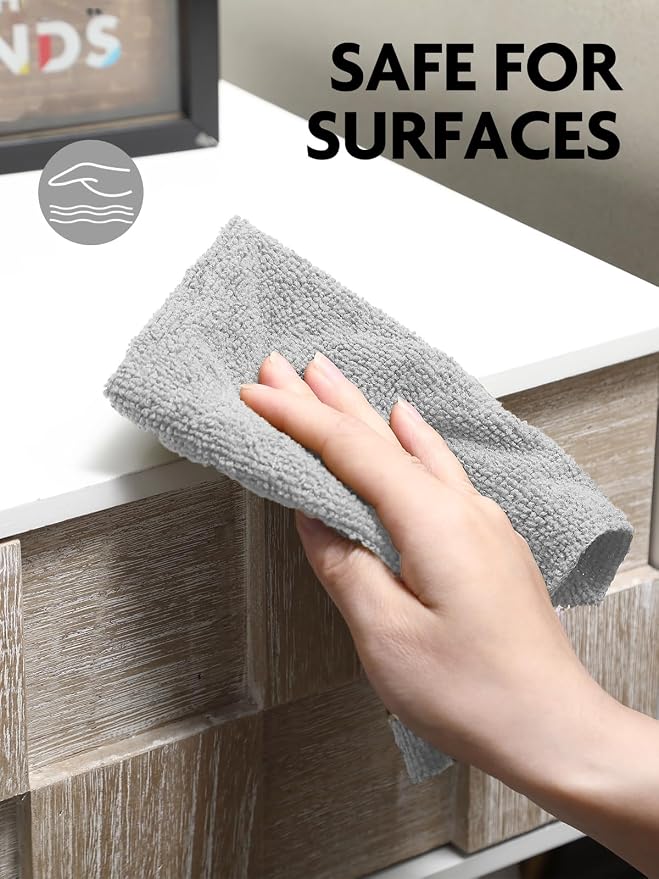 Fantasticlean Microfiber Cleaning Cloth Rolls-150 Sheets,12"x12"(Pink,Grey) | Super Absorbent, Lint-free, Tear-away Microfiber Towel Roll, for All-Purpose Cleaning