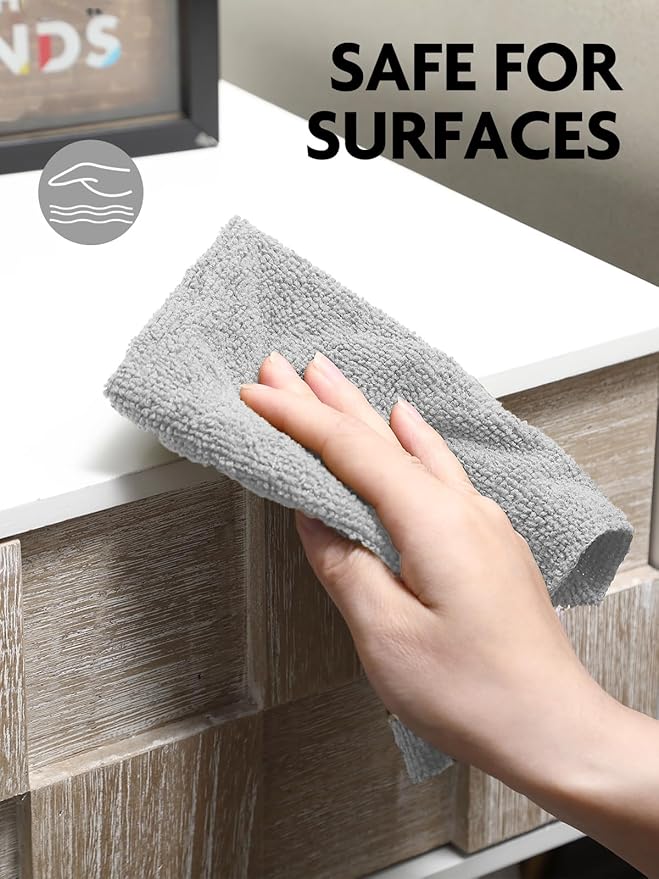 Fantasticlean Microfiber Cleaning Cloth Roll- 75 Sheets, 12" x 12" (Grey) | Super Absorbent, Lint-free, Tear-away Microfiber Towel Roll, for All-Purpose Cleaning, Reusable Alternative to Paper Towels