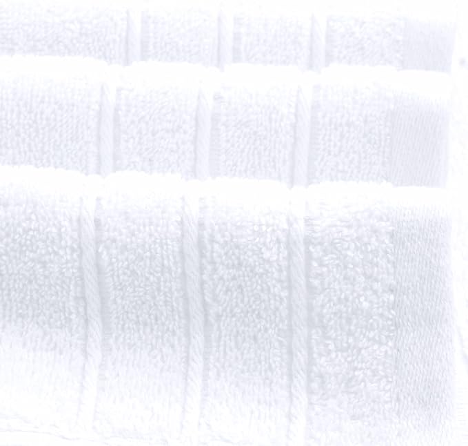 8 Piece Towel Set, 2 XL Bath, 2 Hand, 4 Washcloth, White | 100% Cotton, Lighter Weight, Quicker to Dry, Super Absorbent, Perfect for Bathroom