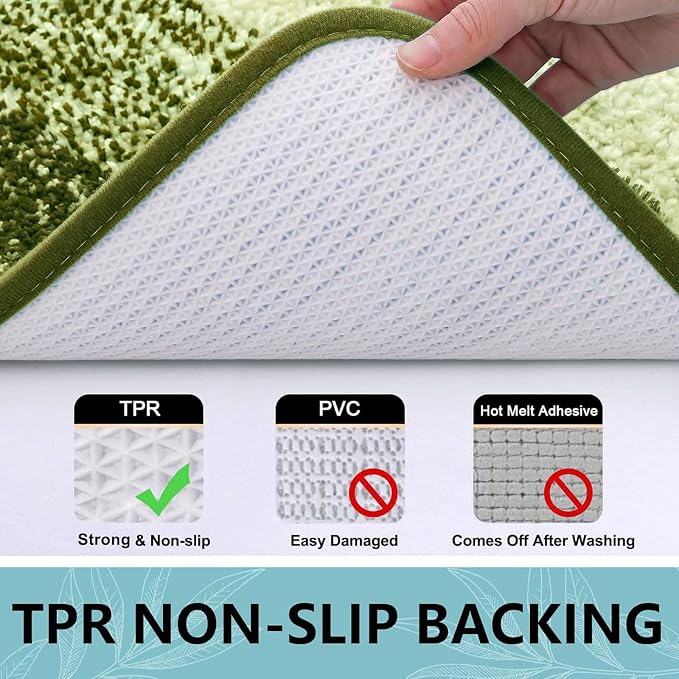 Arotive Microfiber Bathroom Rugs, Shaggy Soft Absorbent Bath Rug, 30x20 | BlackishGreen, Rubber Backing Thick Plush Machine Washable Dry Bath Mats for Bathroom, Tub and Shower, Rectangular