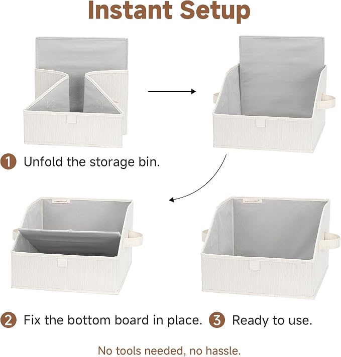 StorageWorks Closet Storage Bins Trapezoid, Mixing of Beige, Small, 3-Pack | Closet Baskets for Shelves, Trapezoid Storage Bins, Closet Organizers and Storage, Clothes Organizing Bins