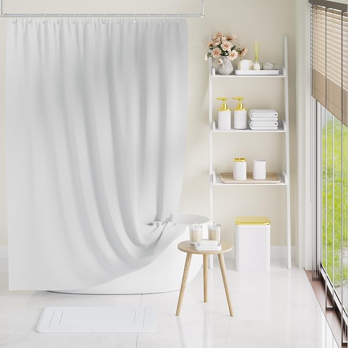 Bathroom Set - 25PC Bathroom Sets with Shower Curtain and Rugs, White Bathroom Set, Bathroom Accessory Set, Luxury Bathroom Accessories Set, Trash Can, Toilet Brush, Soap Dish & Soap Dispenser